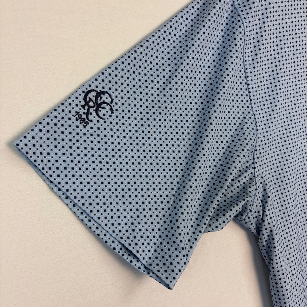 FootJoy Mens Performance Golf Polo Shirt Blue Geometric Diamond Print Size M - Picture 7 of 7